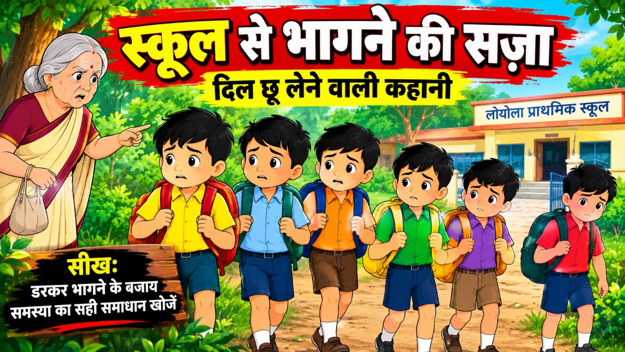 स्कूल से भागने की सज़ा 😱 | Hindi Moral Story