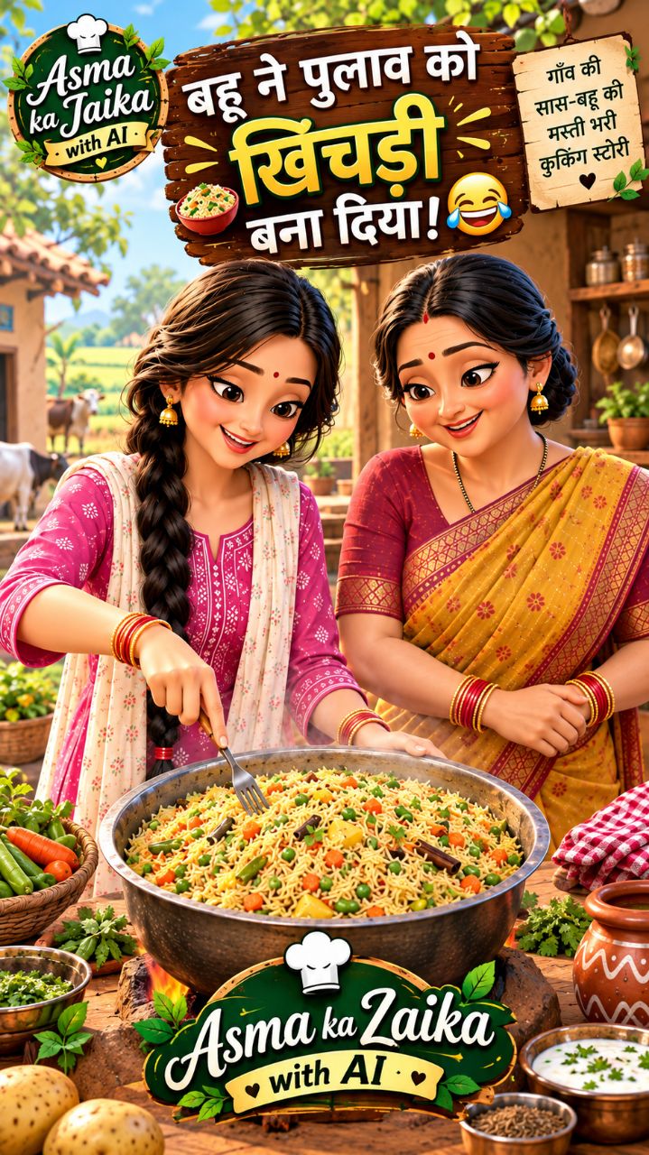 😂 बहू ने पुलाव को खिचड़ी बना दिया! 🤣 | गाँव की सास-बहू की मज़ेदार कुकिंग स्टोरी 🍚