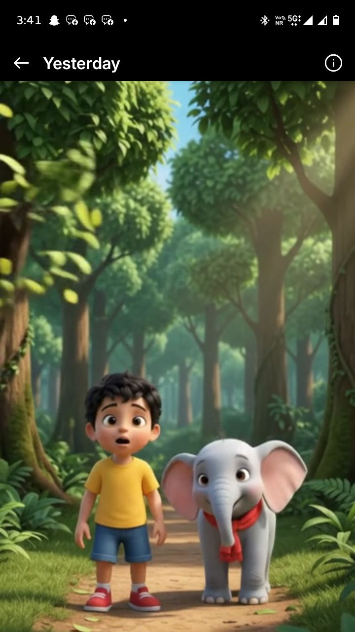 Little Boy & Baby Elephant's Jungle Adventure 🐘🌳 | 3D Cartoon Story #Shorts