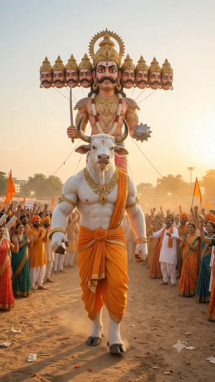 नंदी जी महाराज का रावण दहन 😂🐂 | दशहरा स्पेशल कॉमेडी | जय श्रीराम 🙏🚩