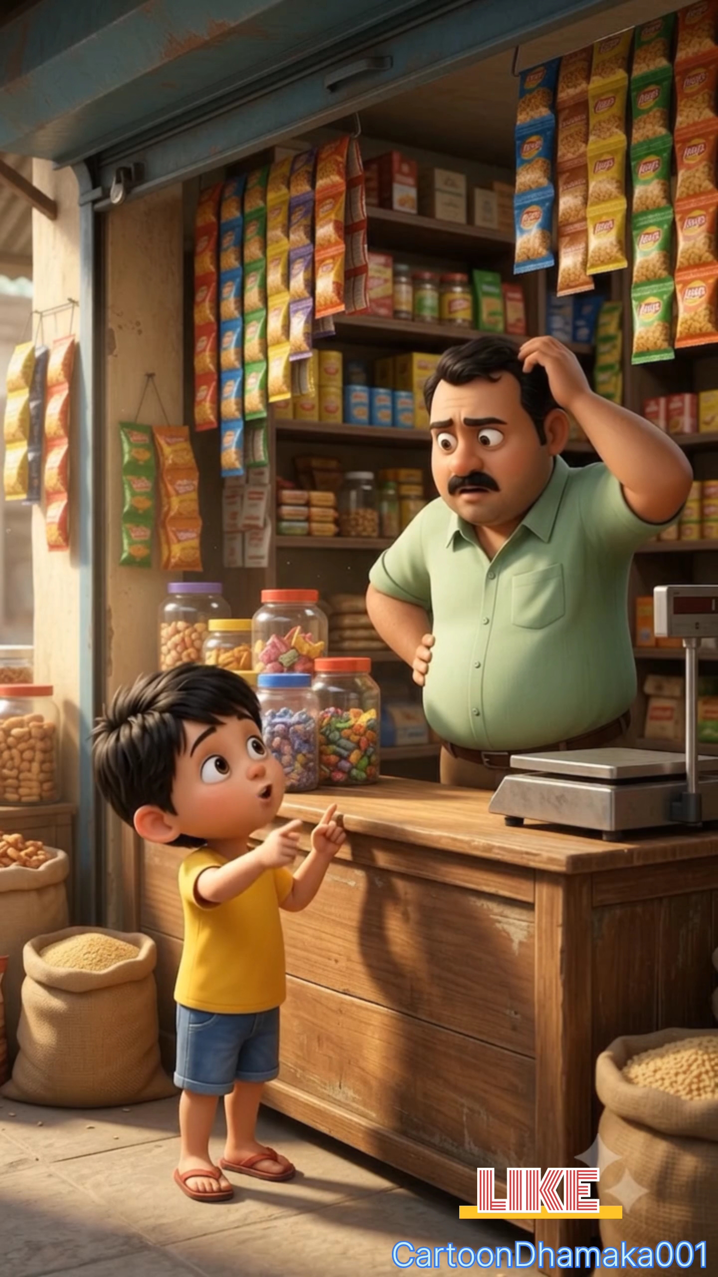 🤣 दुकानदार की बोलती बंद कर दी इस छोटे बच्चे ने 😂 | 3D Cartoon Comedy 🤣 #Shorts