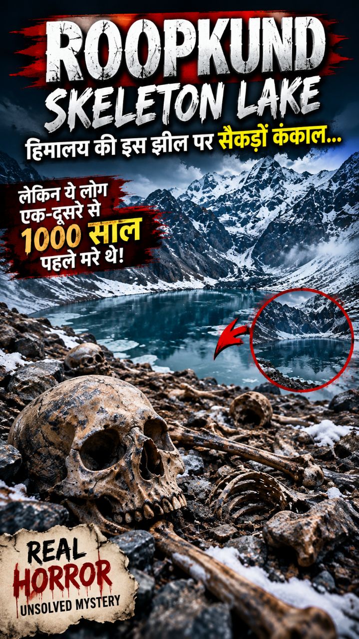 हिमालय की झील में मिले सैकड़ों कंकाल… 💀😨 इनकी मौत का रहस्य आज भी अधूरा है! 🏔️

#RoopkundLake