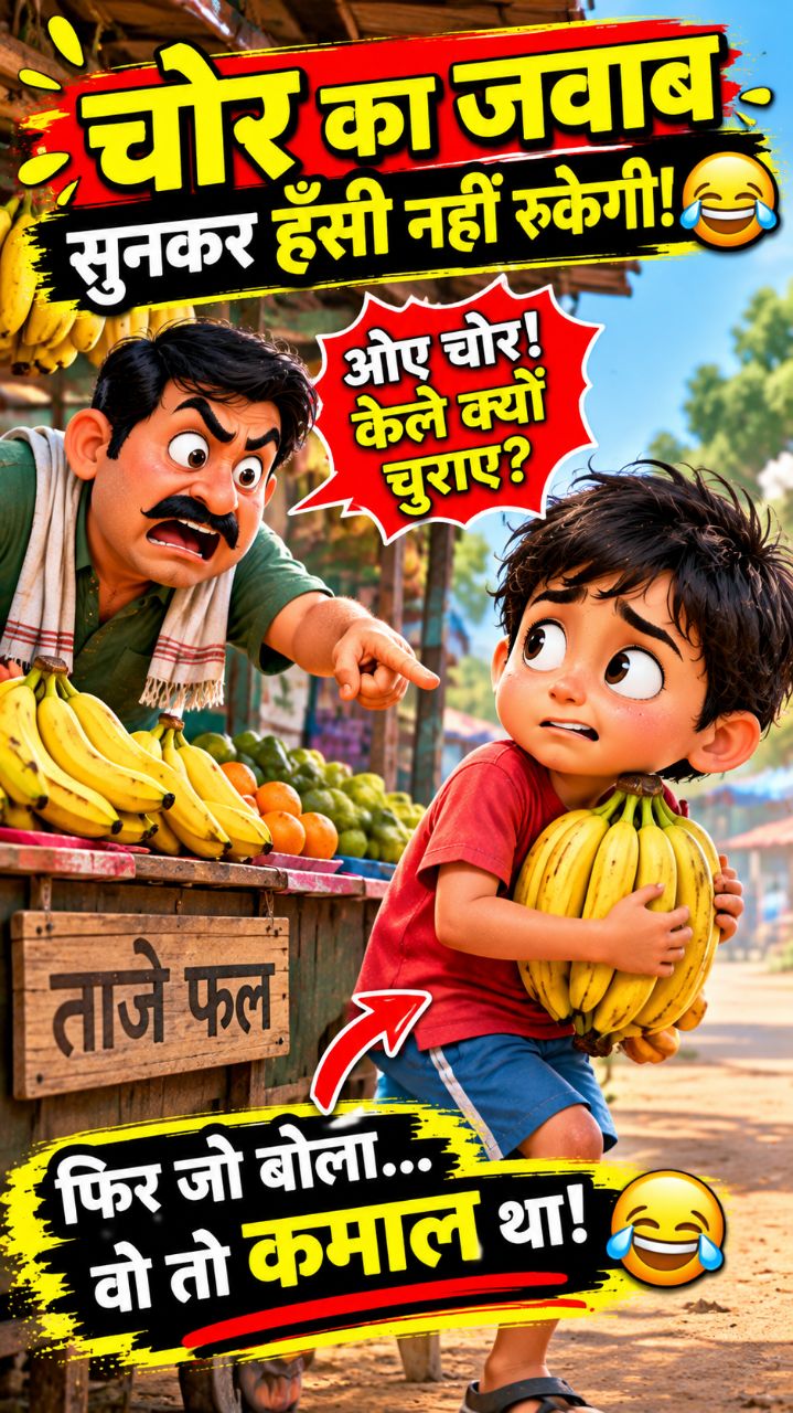 😂🍌 चोर पकड़ा गया, लेकिन इसका जवाब सुनकर दुकानदार भी सोच में पड़ गया! 🤣