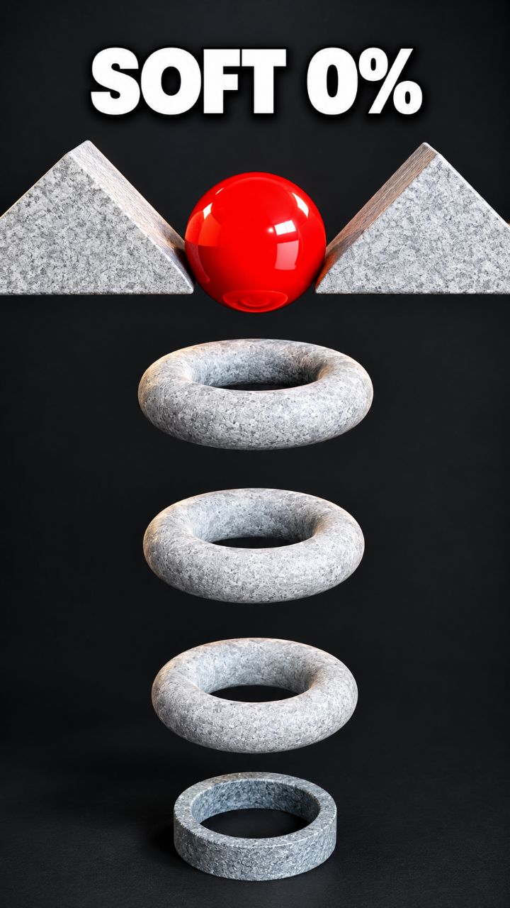 What Happens at 0% Softness? 😱🔴 | Satisfying Physics Experiment #Shorts