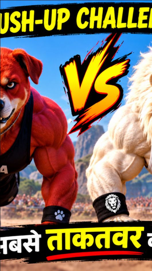 🔥 Rana vs White Lion 🦁💪 | 1000 vs 1500 Push-Ups Challenge! 😱 #Shorts