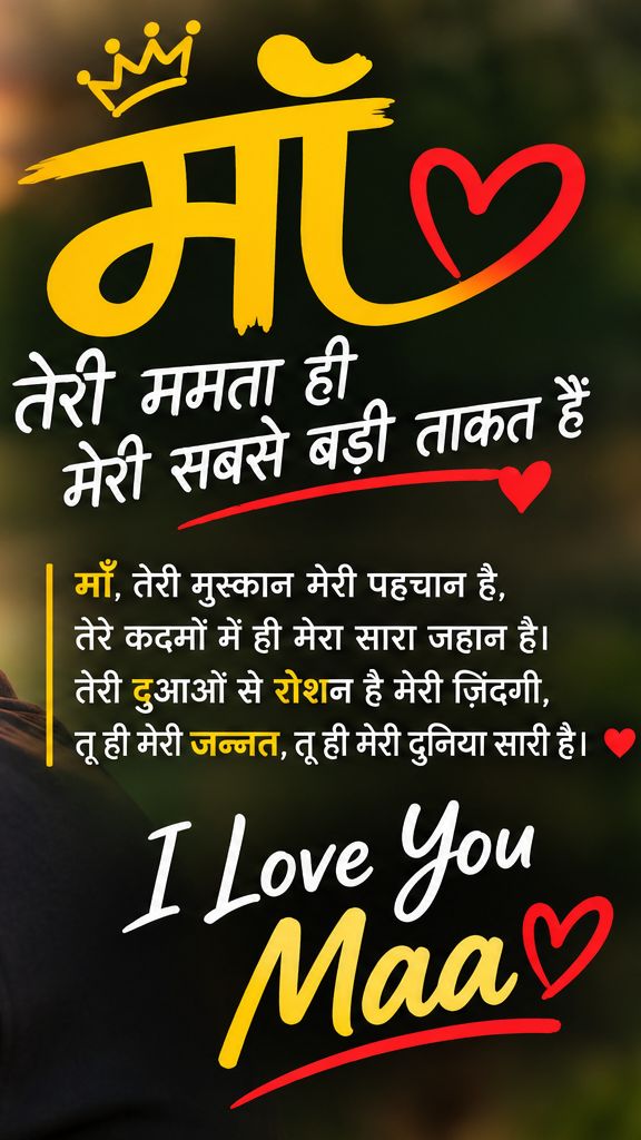 ❤️ माँ ❤️ मेरी दुनिया, मेरी जान 🥰🥹❤️ माँ के लिए ये शब्द सुनकर आँखें नम हो जाएँगी 😭🙏 #Maa #MaaSha
