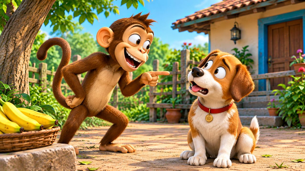 😂 बंदर और कुत्ते की मजेदार लड़ाई 🤣🐒🐶 #FunnyAnimals