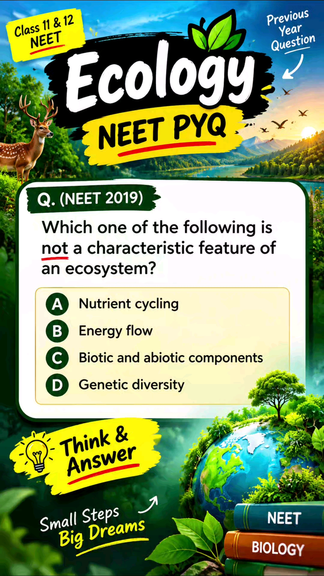 🔥 Ecology NEET PYQ 2026 🌿 | Biology का Most Important Question 💯 #NEET #Biology