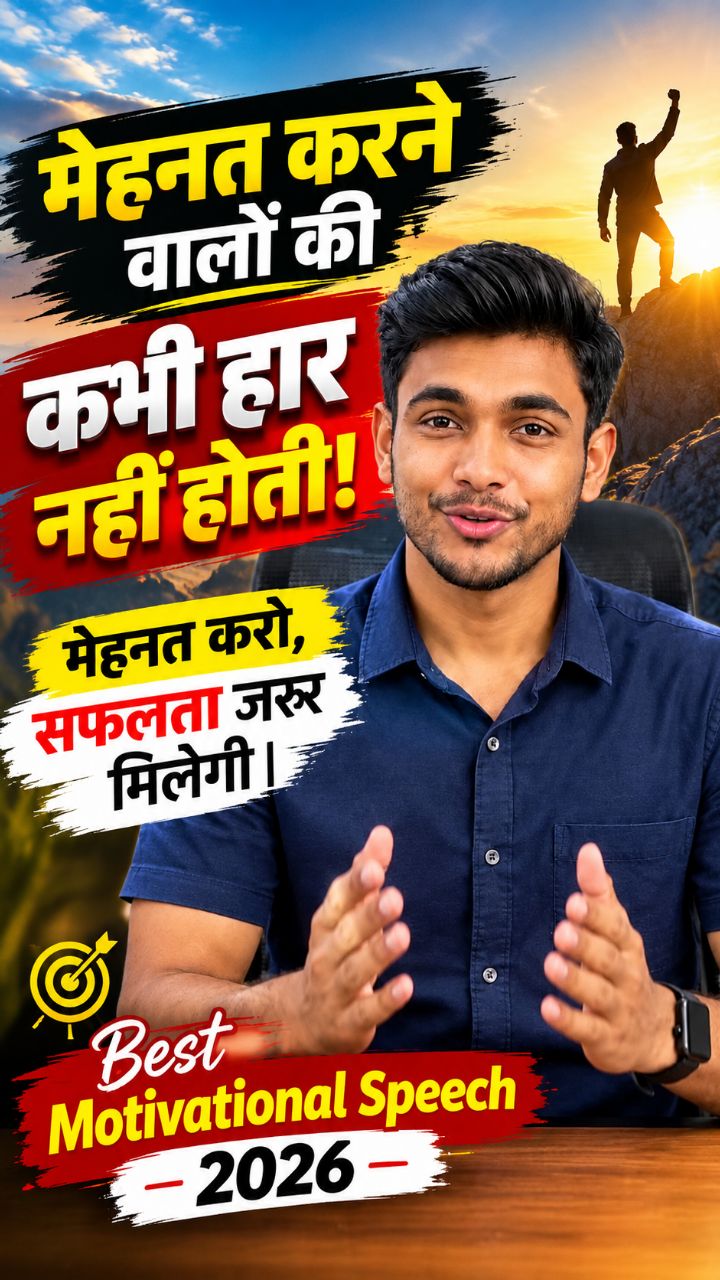मेहनत करने वालों की कभी हार नहीं होती!
📌 Title: मेहनत करो, सफलता जरूर मिलेगी | Best Motivational Sp