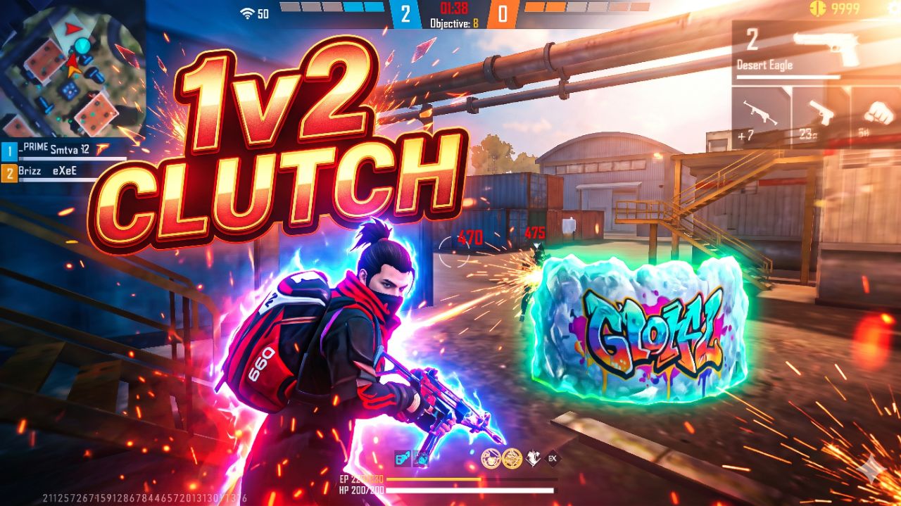 1V2 CLUTCH CAPCUT EDITZ 🍷🗿 #freefire