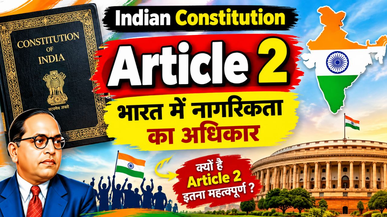अनुच्छेद  2| Article 2 in Hindi | भारतीय संविधान का अनुच्छेद 2 | संविधान पढ़ो आसान भाषा में 🇮🇳#1+3