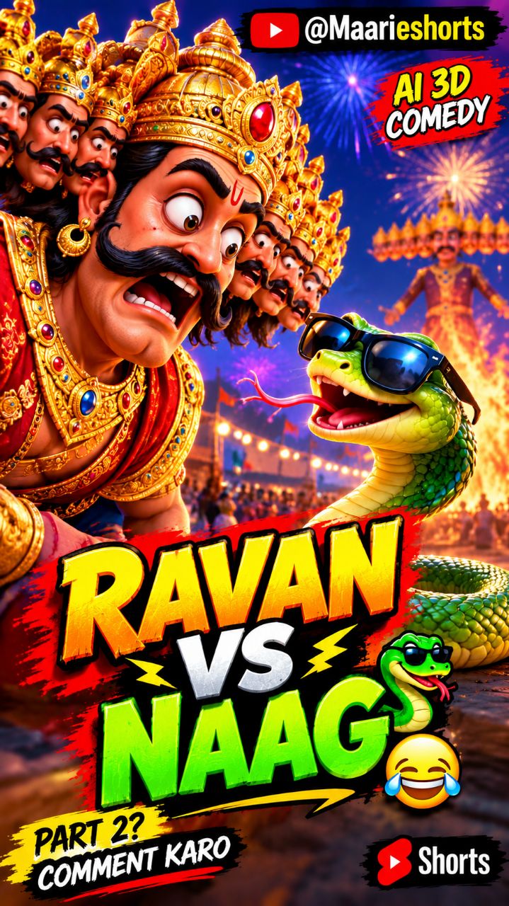 😂 Ravan Ke Saamne Aaya Chashmish Naag 🐍🔥 | AI 3D Comedy #Shorts #youtubeshorts #comedyshorts
