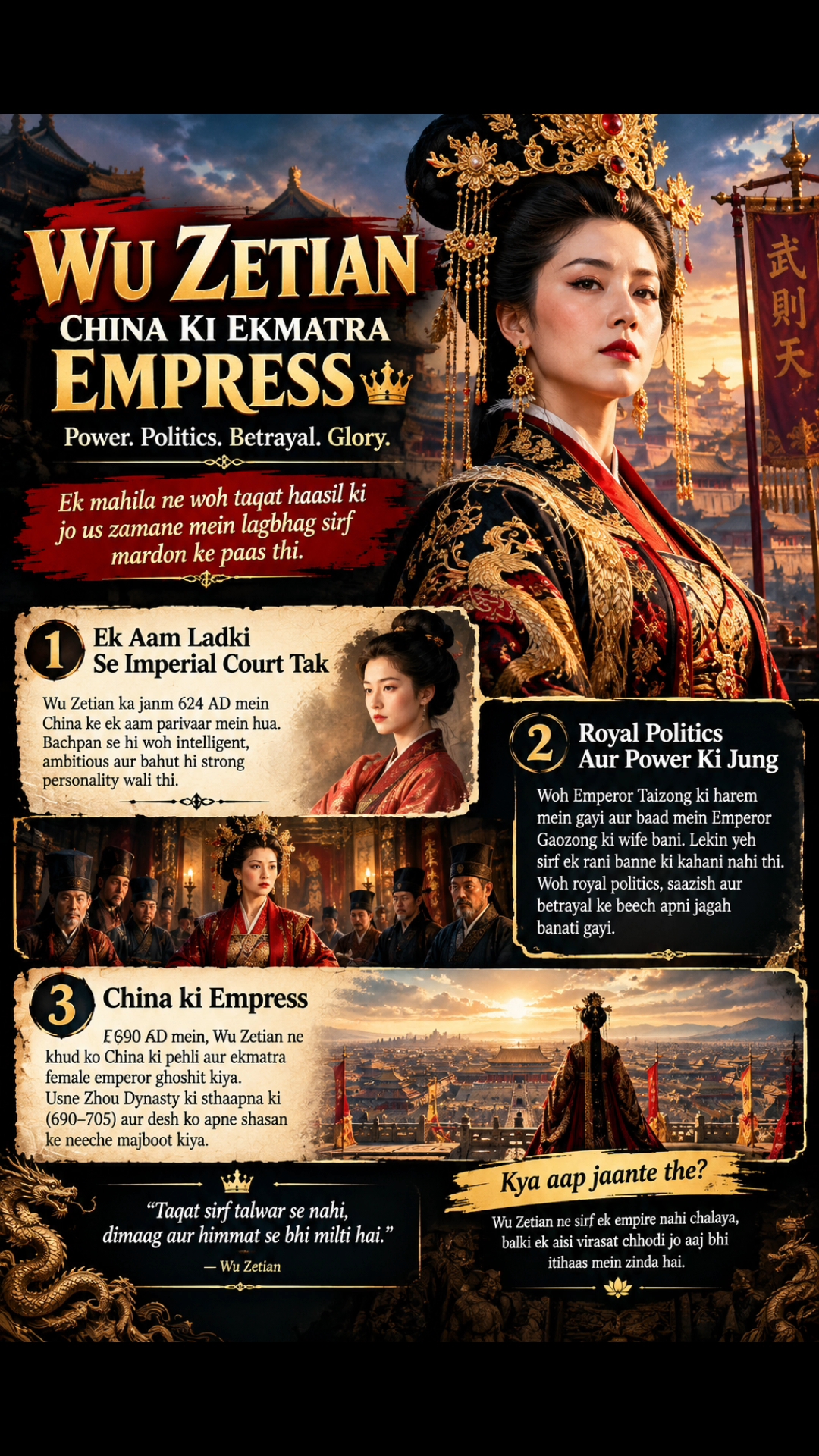 👑 Wu Zetian: China Ki Pehli Aur Akeli Mahila Samrat | The Untold Story of an Empress 🔥 #jindynasty