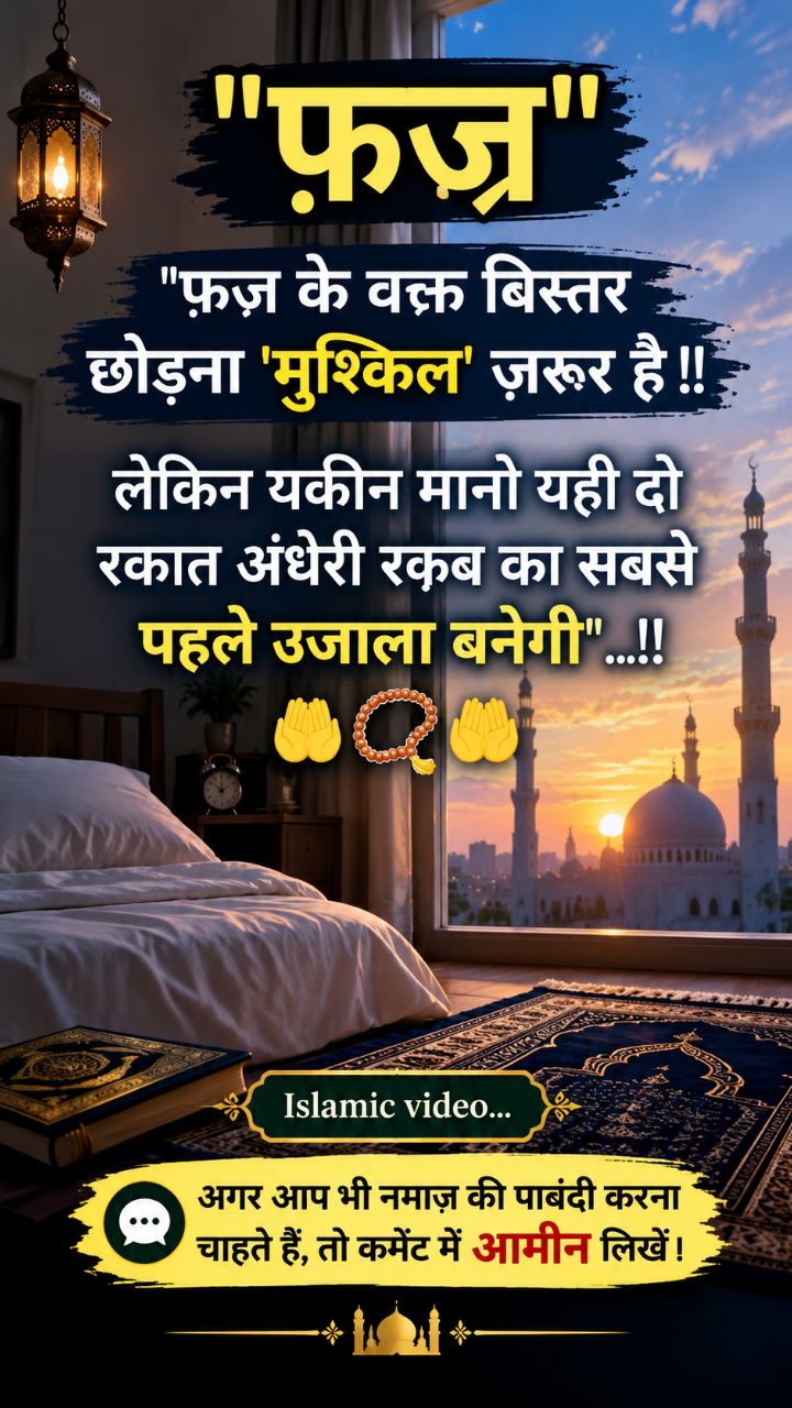 🥺 फ़ज्र के वक़्त बिस्तर छोड़ना मुश्किल है! 🤲 लेकिन यही 2 रकात ज़िंदगी रोशन कर देंगी 🕌❤️ #Shorts