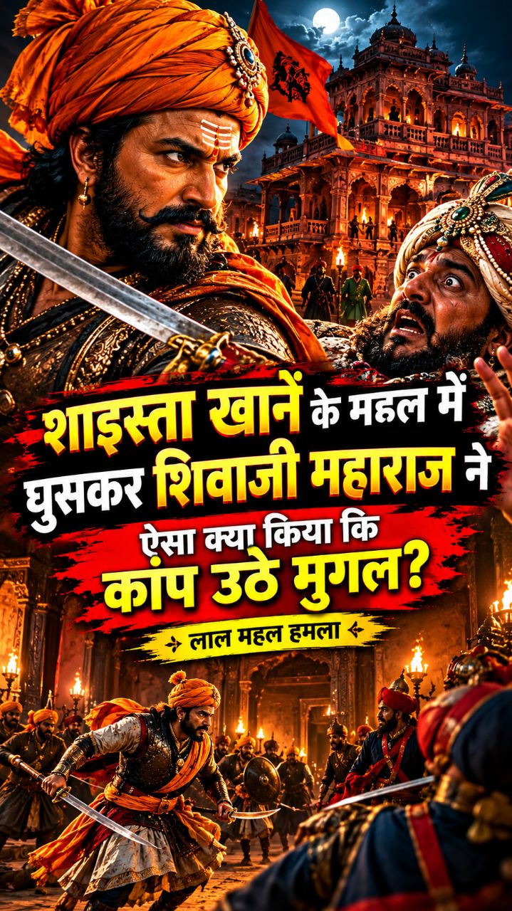 😱 शाइस्ता खान के महल में घुसकर शिवाजी महाराज ने ऐसा क्या किया कि कांप उठे मुगल? | लाल महल हमला 🔥 #