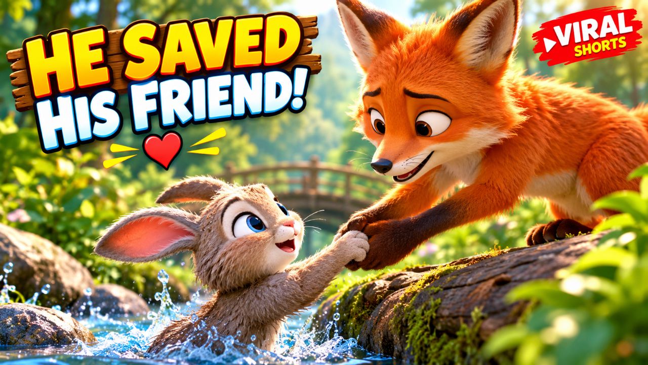 The Fox Saved the Little Rabbit! 🦊🐰❤️ | Emotional Animal Story #Shorts
