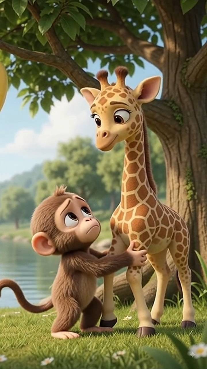 Bandar Ne Kela Lene Ke Liye Giraffe Se Help Li Par... 😂🍌