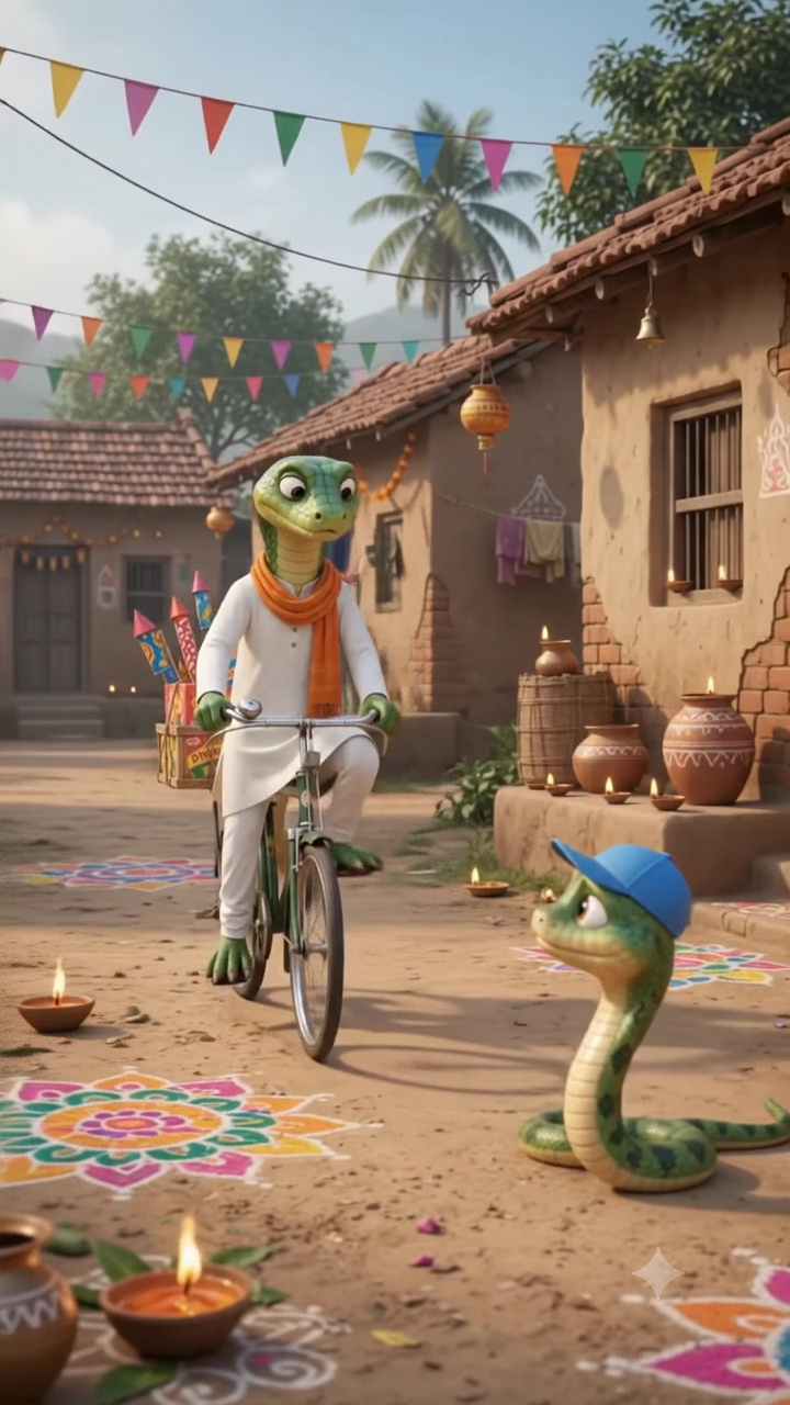 🐍😂 चालाक साँप बेच रहा था दिवाली के पटाखे! 🪔🤣 #shorts #funny #arpitflipper_63