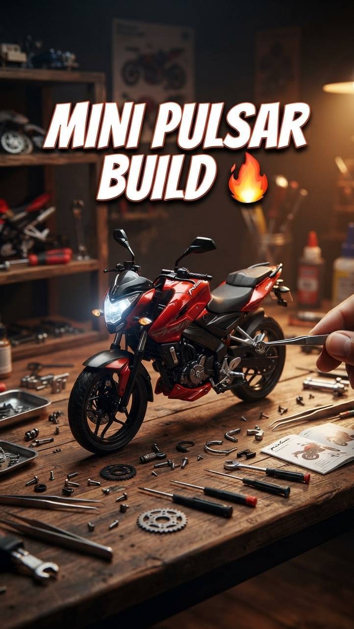 🏍️🔥 Building a Mini Red Bajaj Pulsar from Tiny Parts! 🤯 | #Shorts