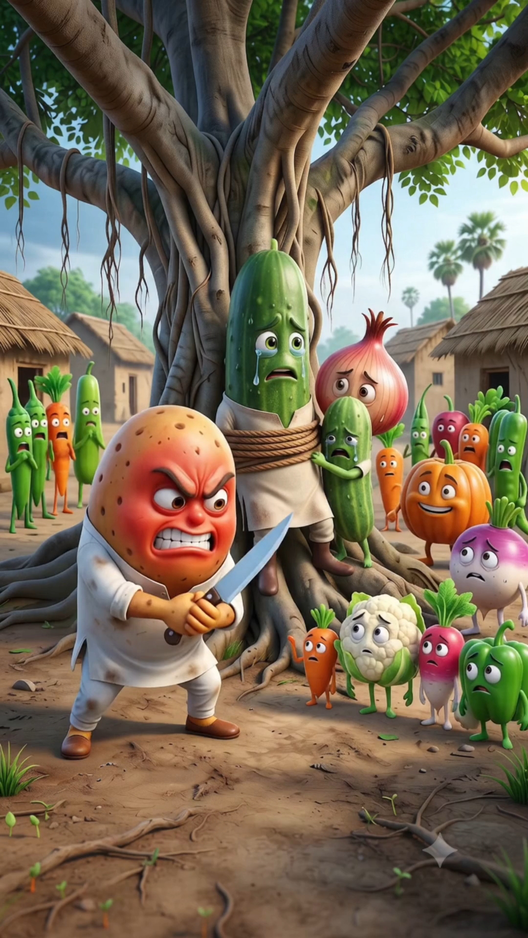 Aalu Chacha ka Khaufnaak Hamla! 🥔🔪🥒