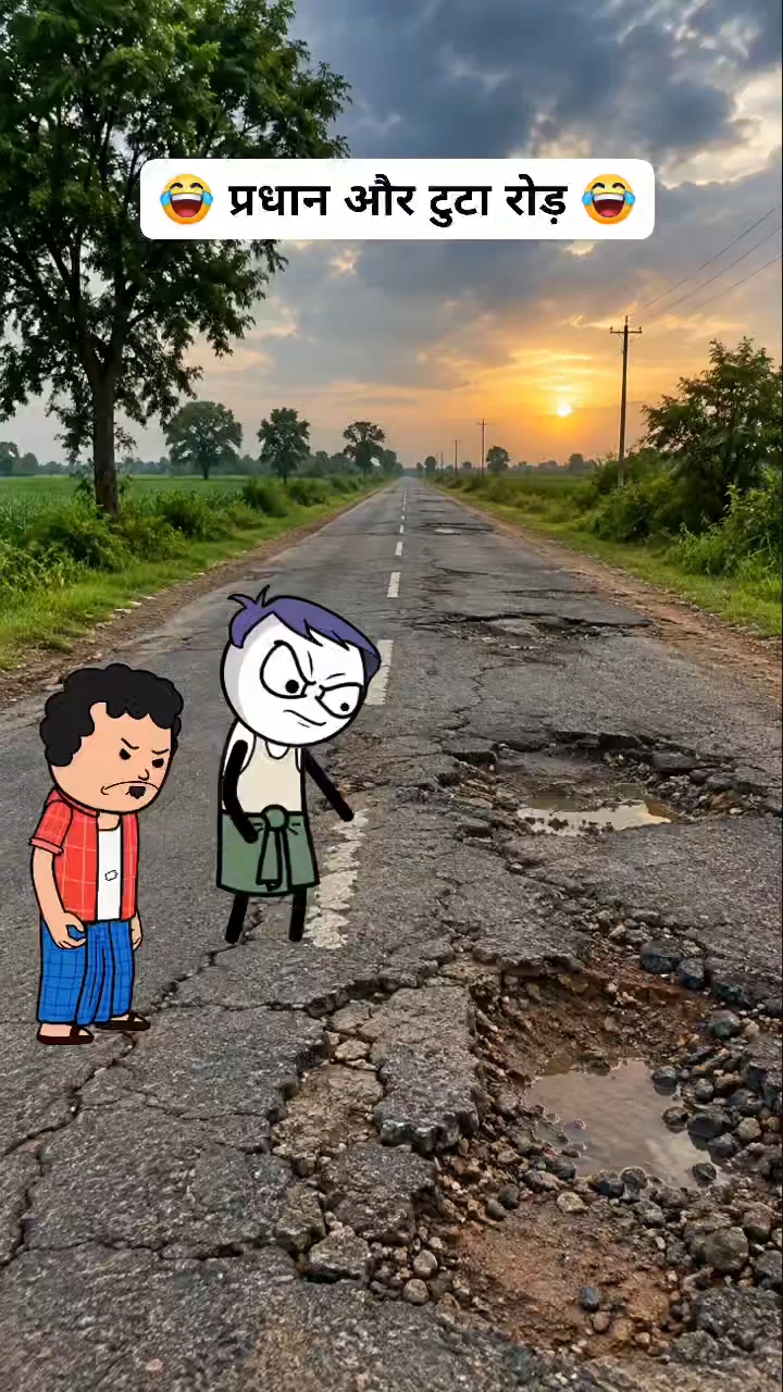 😂 प्रधान और टुटा रोड़