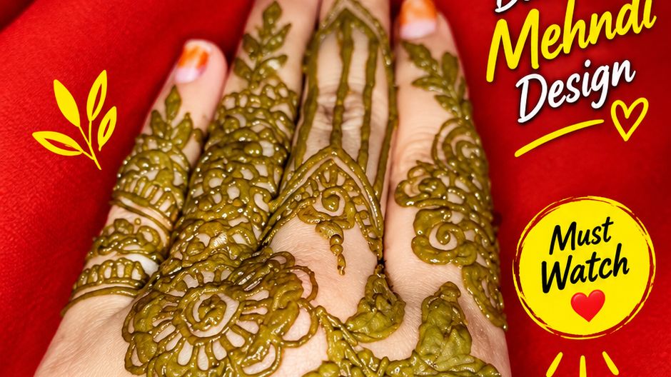 😍 हाथों की मेहंदी का ऐसा खूबसूरत डिज़ाइन, नज़रें नहीं हटेंगी! 🌿✨
:😍 Beautiful Mehndi Design That