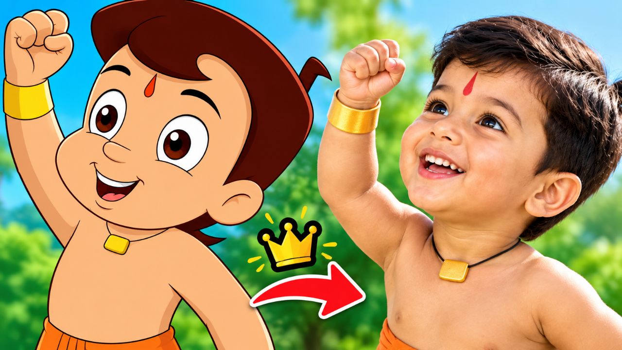 Chota Bheem cartoon character in real life 🤵🏻🧬