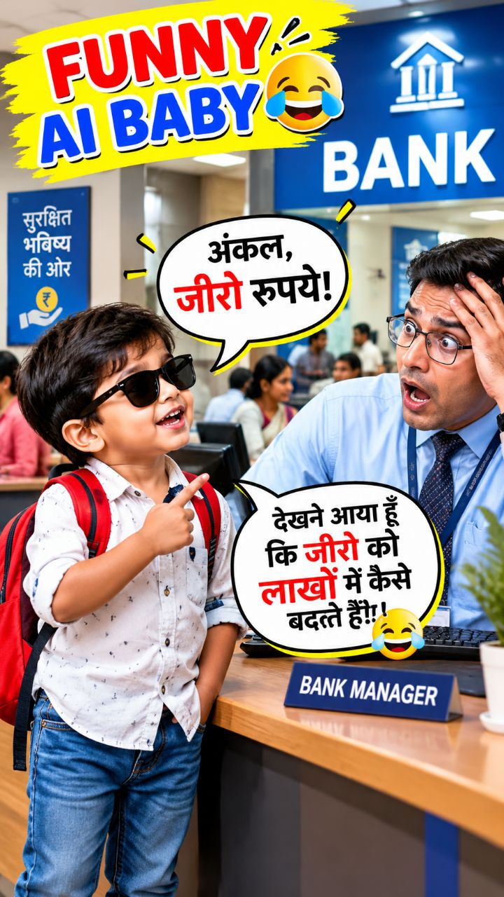😂 बैंक मैनेजर के सामने बच्चा बोला ऐसा जवाब 🤣 |  AI Baby #shorts