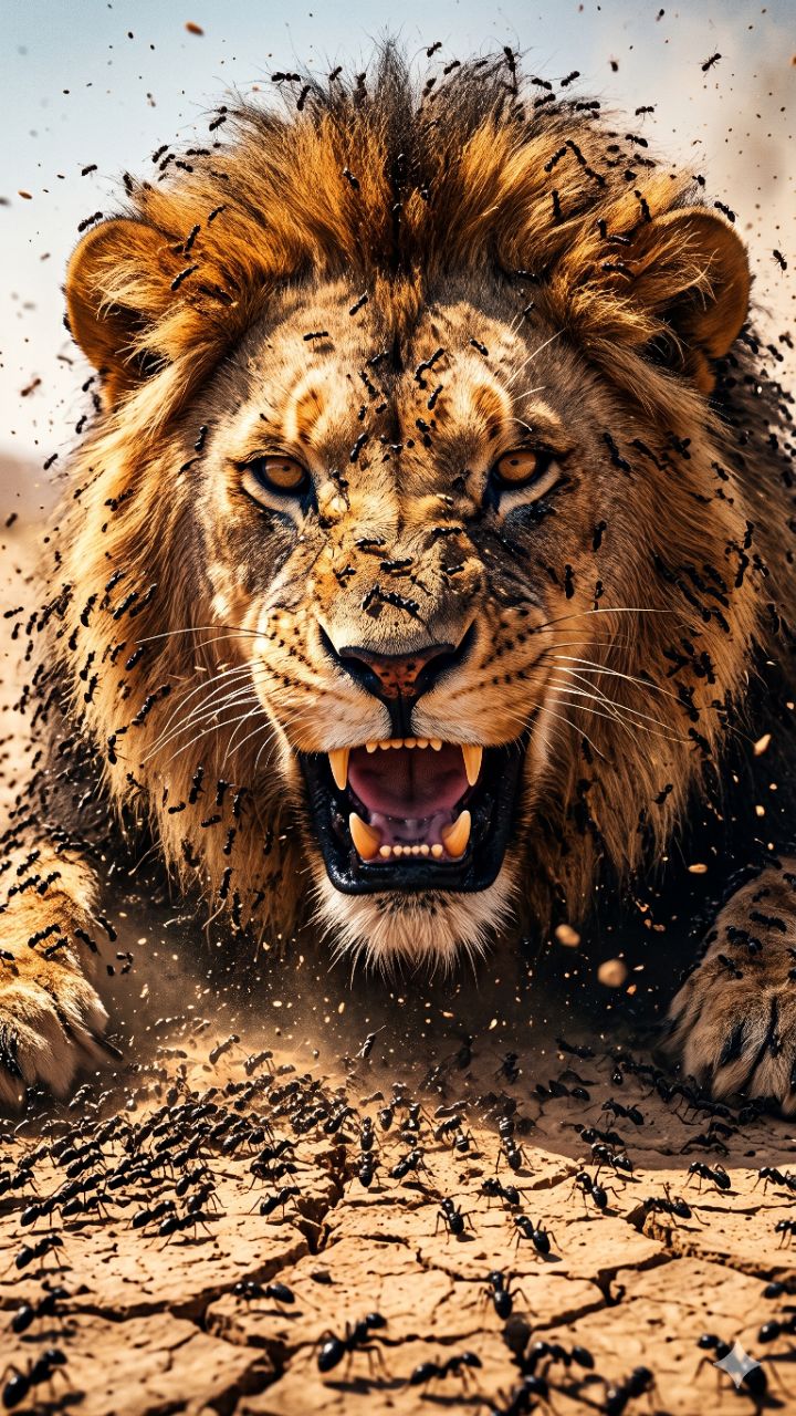 The Power of Ants vs Lion 🦁💥 चींटियों की असली ताकत! #Shorts