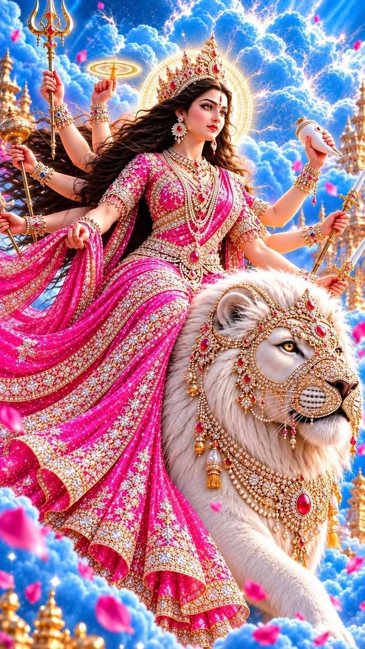 माँ दुर्गा का दिव्य रूप 🙏🌺 जय माता दी
