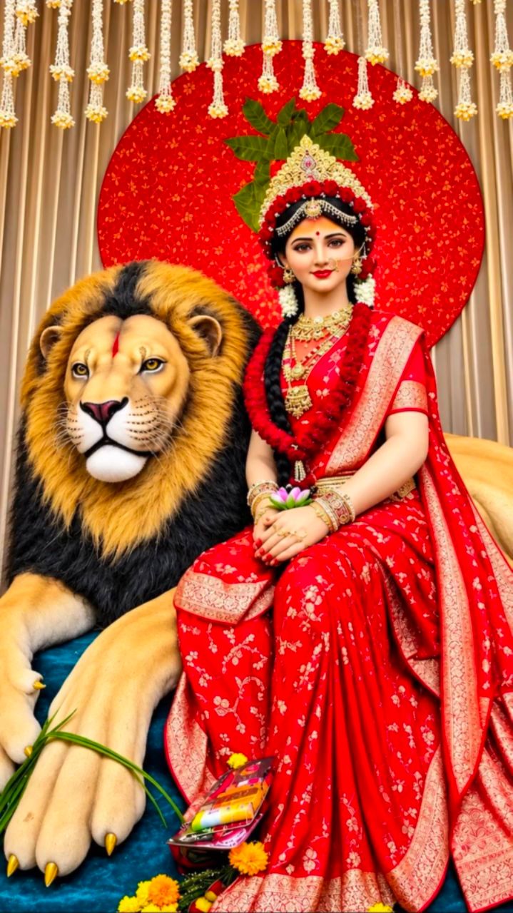 माँ दुर्गा का दिव्य रूप 🙏🌺 जय माता दी