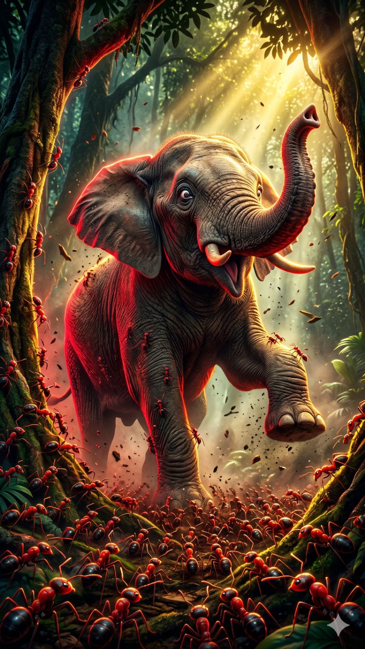 Elephant vs Millions of Army Ants! एकता में कितनी ताकत