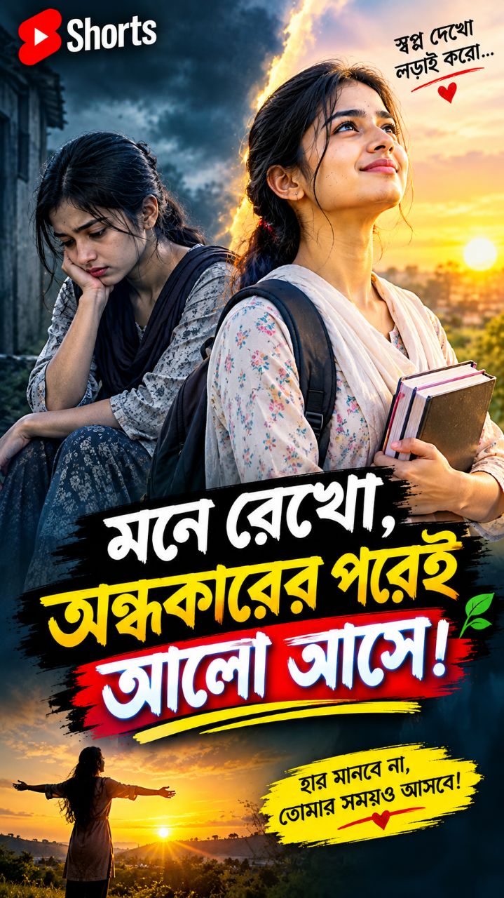 মনে রেখো, অন্ধকারের পরেই আলো আসে! ❤️‍🔥 |