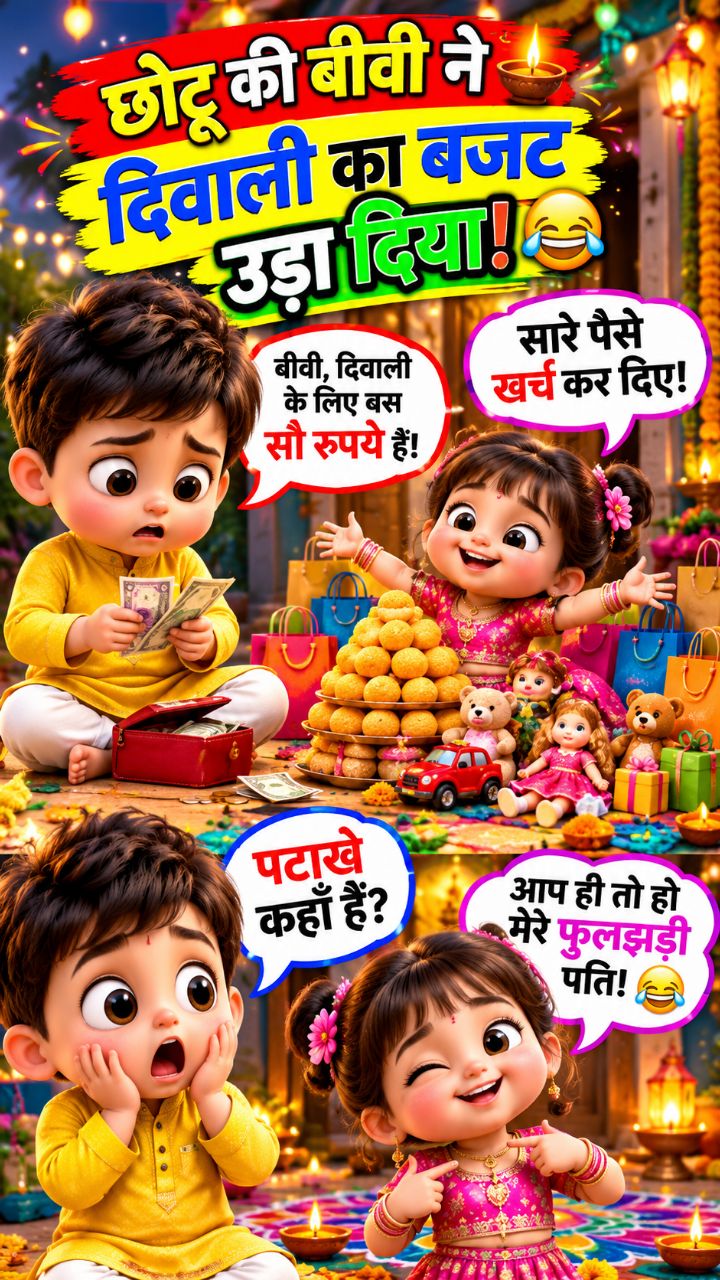 3 साल की बीवी से छोटू का भयंकर झगड़ा 😂 | Funny Diwali Story