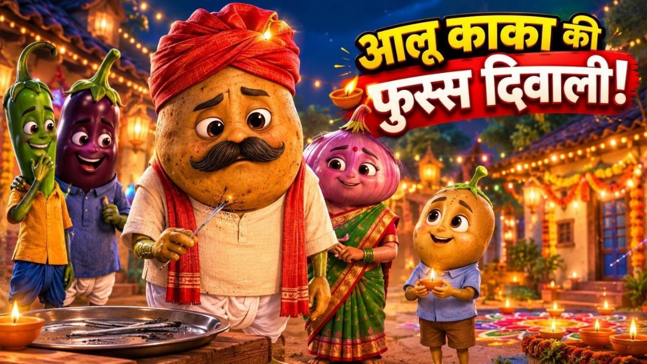 आलू काका की फुस्स दिवाली 😂 | मजेदार गांव की कहानी | AI Animation