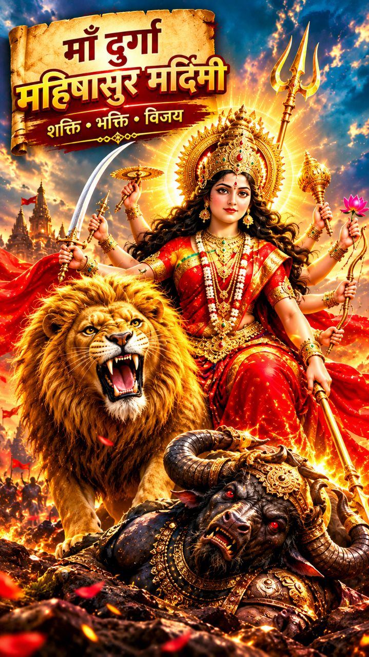 🔱 माँ दुर्गा महिषासुर मर्दिनी 🙏 महिषासुर वध | Jai Mata Di #Shorts