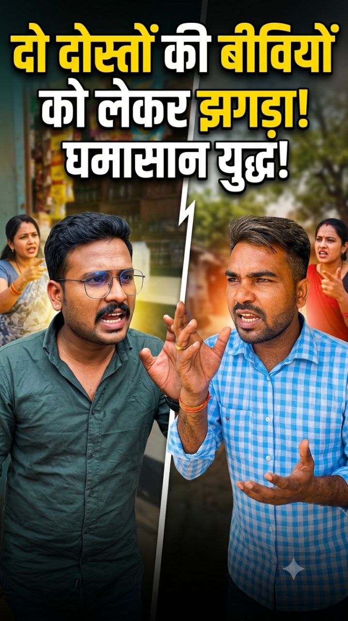 पत्नियों को लेकर दो दोस्तों के बीच झगड़ा #viral,