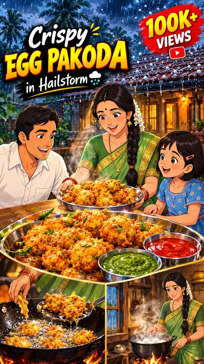 🌧️ बाहर ओले, अंदर गरमा-गरम Egg Pakoda! 😋🔥