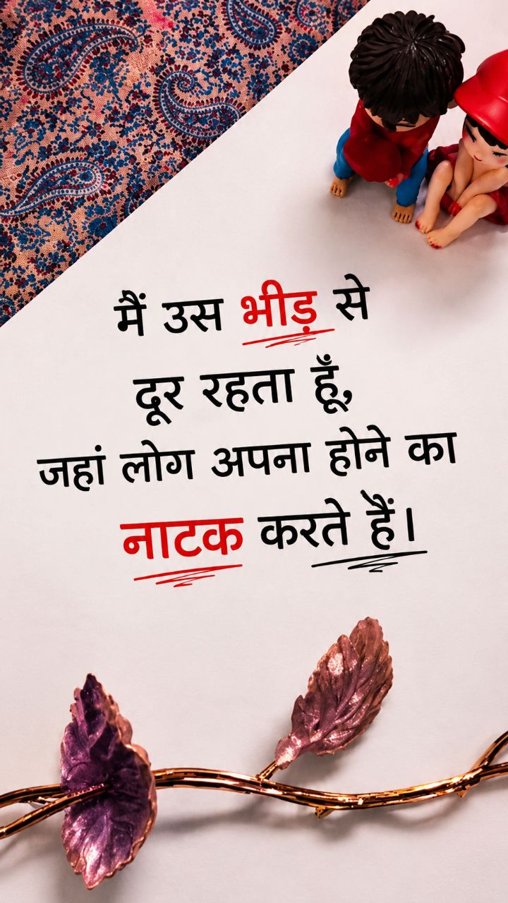💥मैं उस भीड़ से दूर रहता हूँ 💔 | मतलबी लोगों की