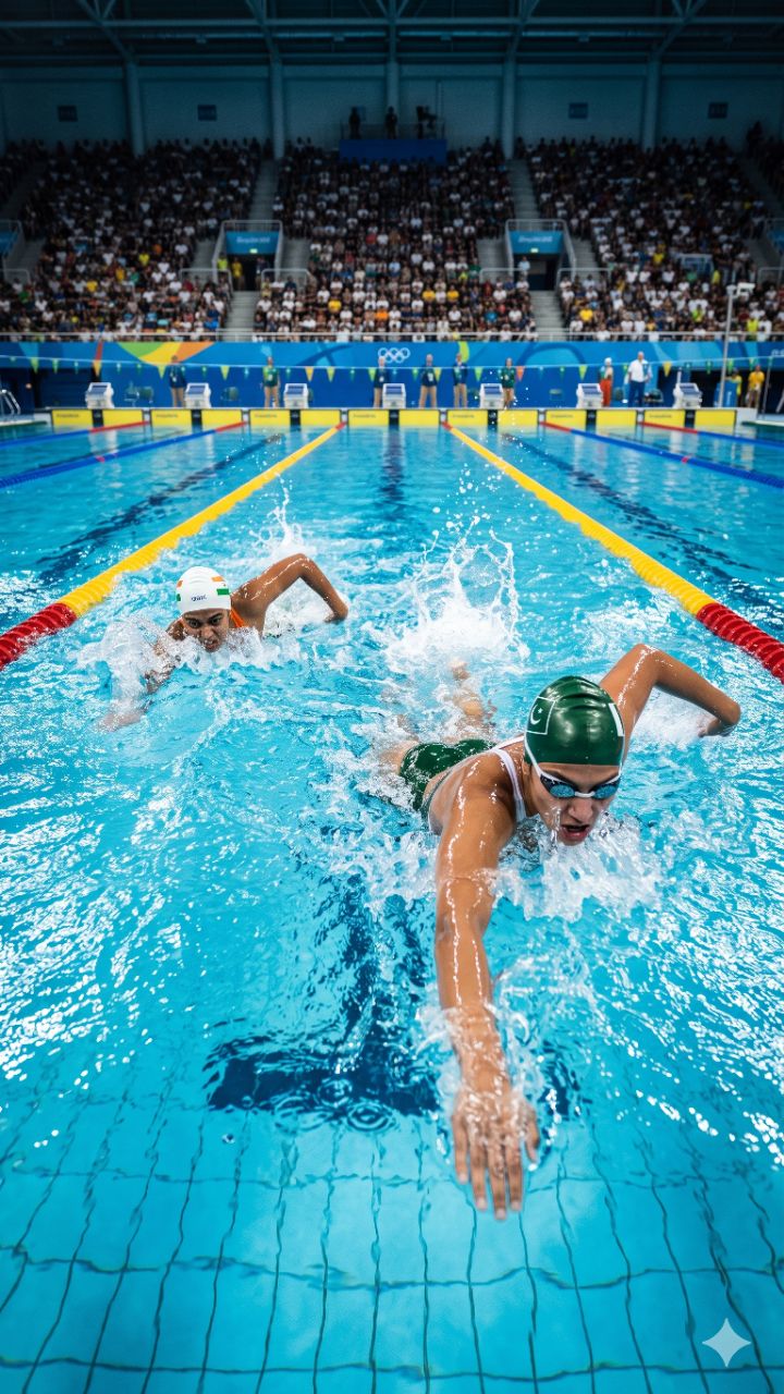 India vs Pakistan swiming race 😱