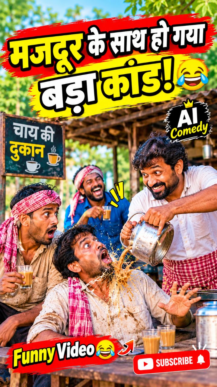 😂 मजदूर के साथ हो गया बड़ा कांड! 🤣 | AI Comedy Shorts #shorts