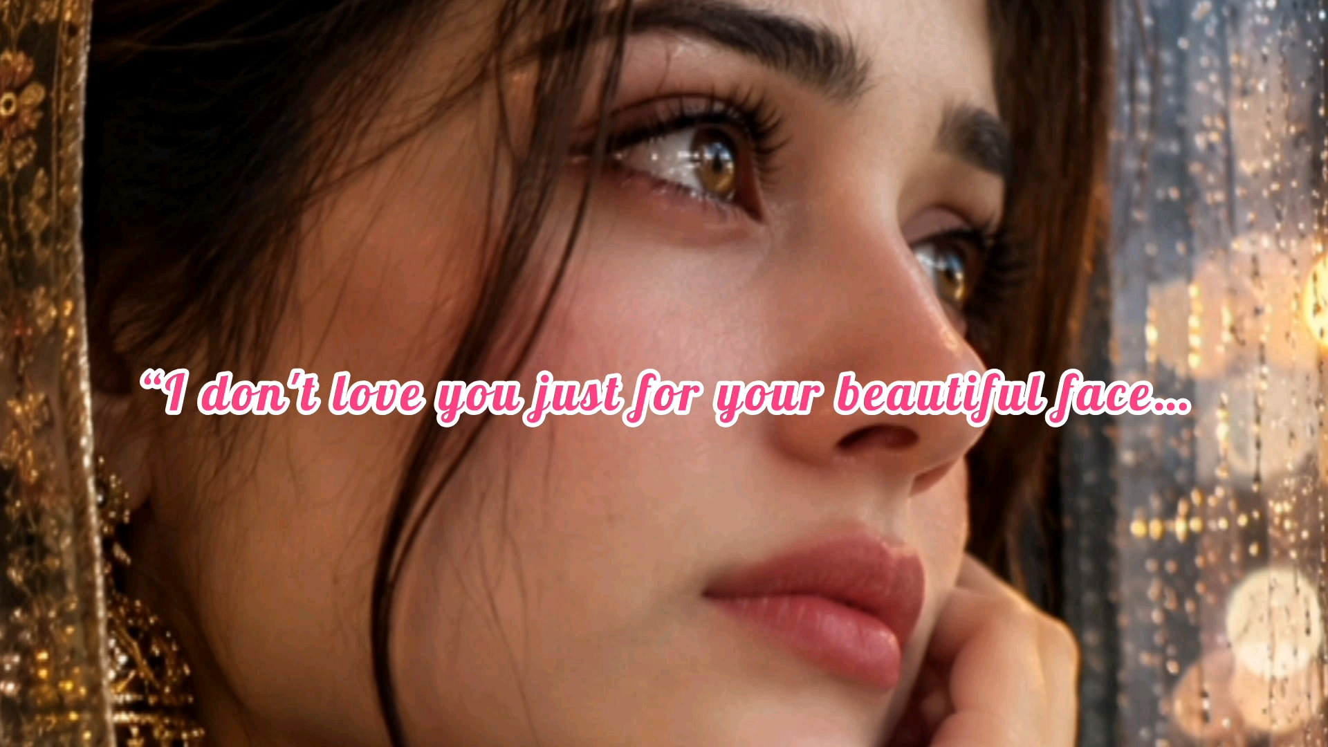 “I don't love you just for your beautiful face… I love the soul that lives within you.