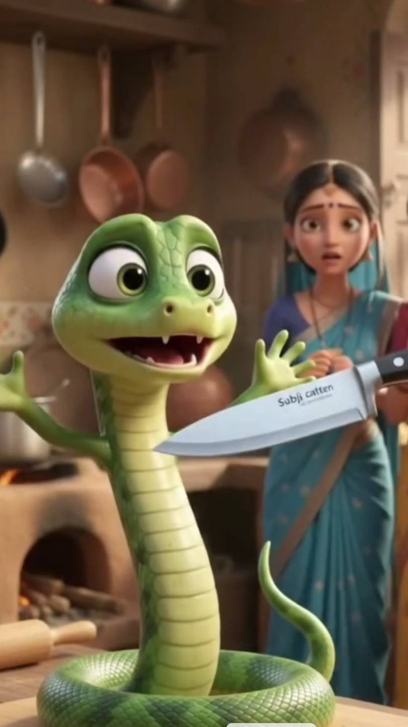 Saanp ne ki Sasu Maa ke sath jadui chaku wala prank! 🐍🔪#SaanpComedy #SasuMaa #MagicKnifePrank