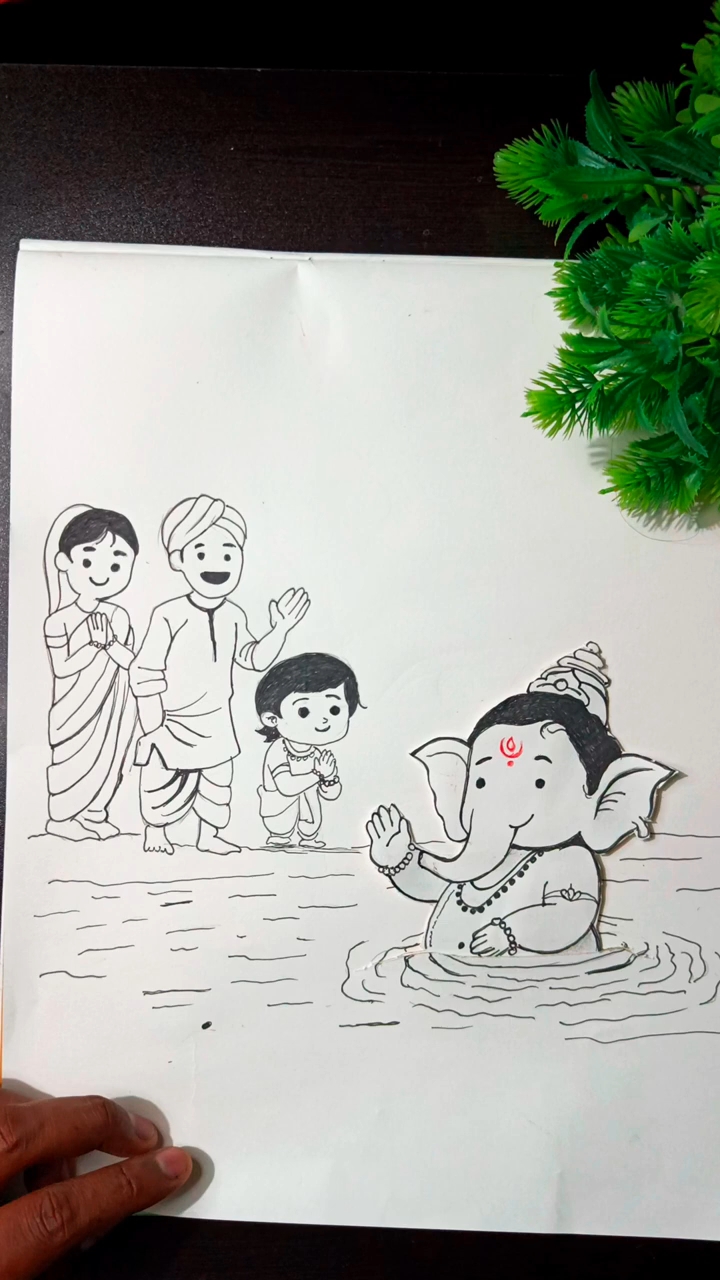 Bye bappa 😍 || #art #jaiganesh #shorts