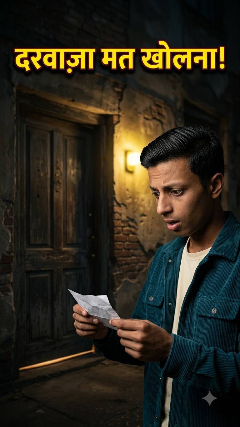 रात 12 बजे दरवाज़े पर दस्तक हुई… फिर मिला ये कागज़! 😳 #MysteryShorts #HindiShorts #Suspense