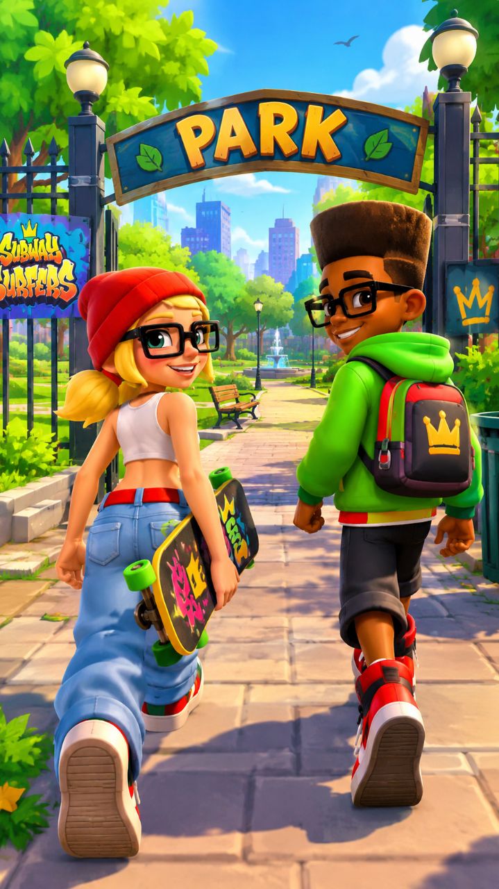 Subway Surfers jack on the way with  her friends