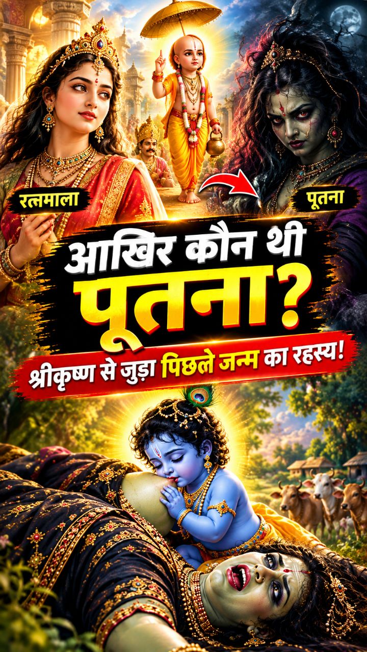 श्रीकृष्ण और पूतना के पिछले जन्म का रहस्य | Devotional Animation Story | #shorts #reels