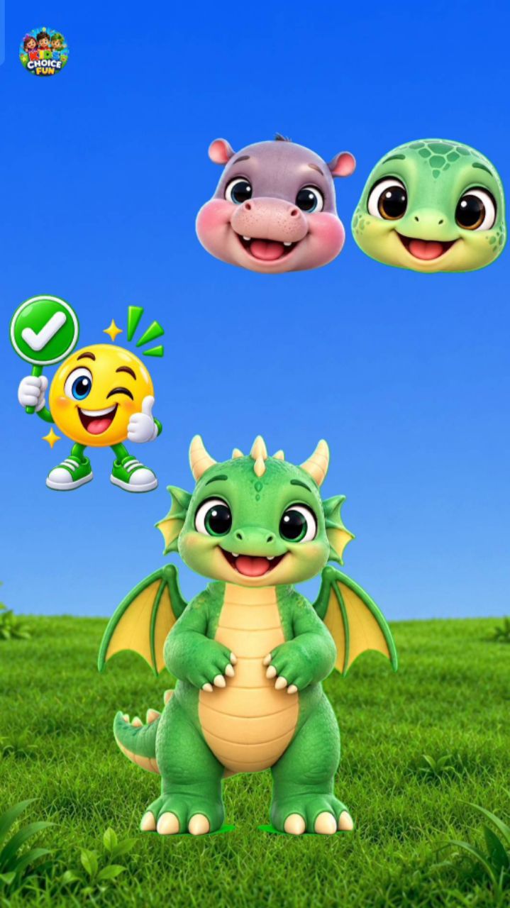 🐉🐢 Which Cute Baby Would You Choose? Dragon, Hippo, or Turtle? 💚😍