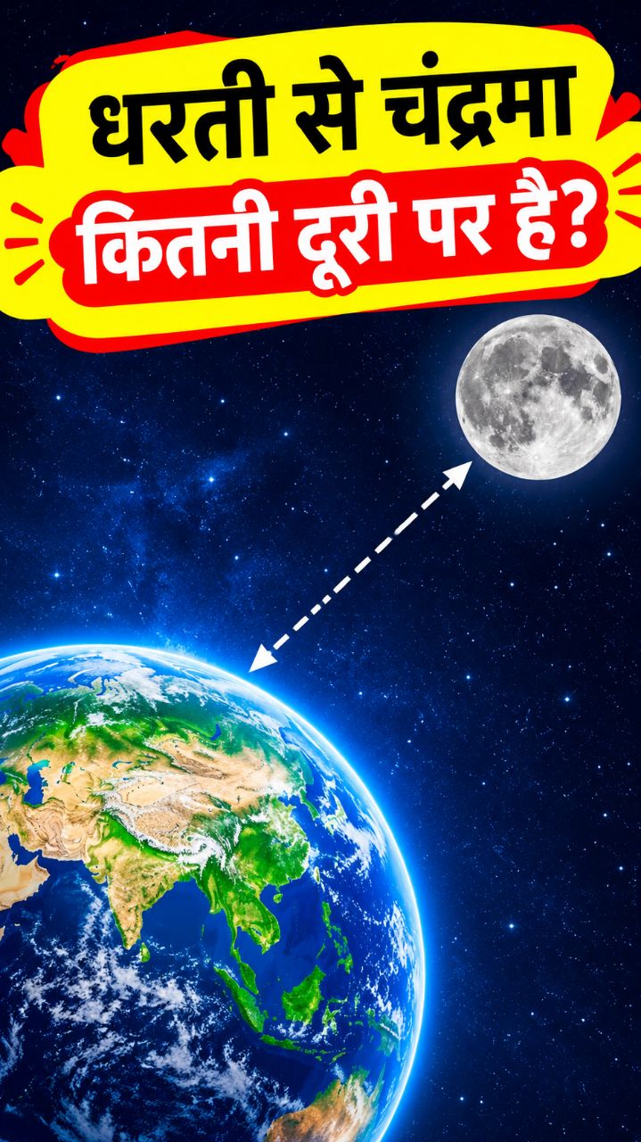 धरती से चंद्रमा कितनी दूरी पर है?🤔🔥#gk #gkquestion #gkstudy #gkinhindi