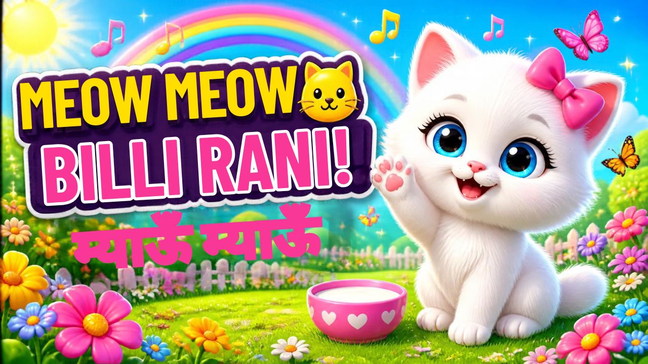 Meow Meow Billi Rani 🐱😻 | म्याऊँ म्याऊँ बिल्ली | Hindi Nursery Rhyme #Shorts